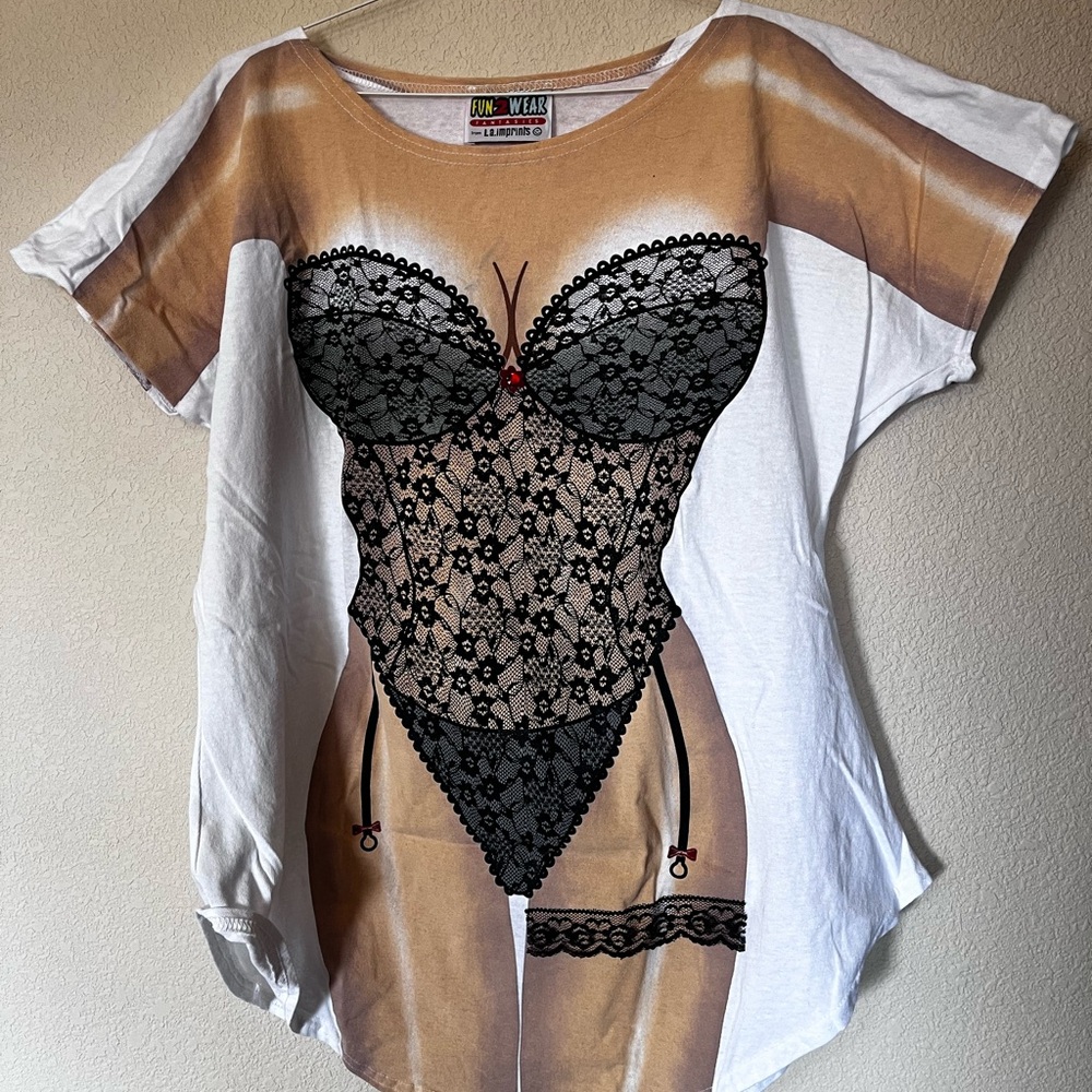 Unique Graphic Lace Bodysuit T-Shirt